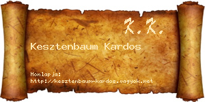Kesztenbaum Kardos névjegykártya